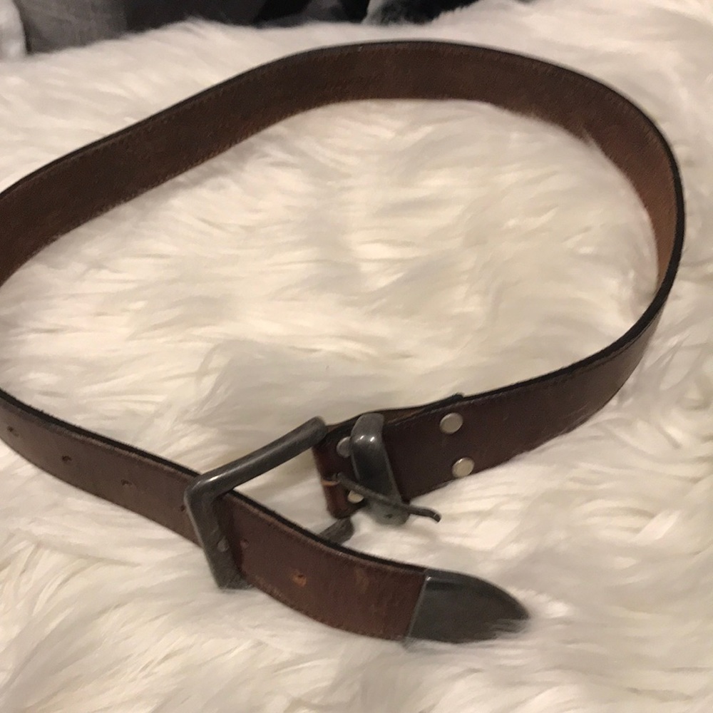 Brown leather belt size small